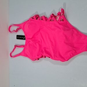 XS Tempt Me one-piece w/cutouts on sides. Hot pink. NWT.